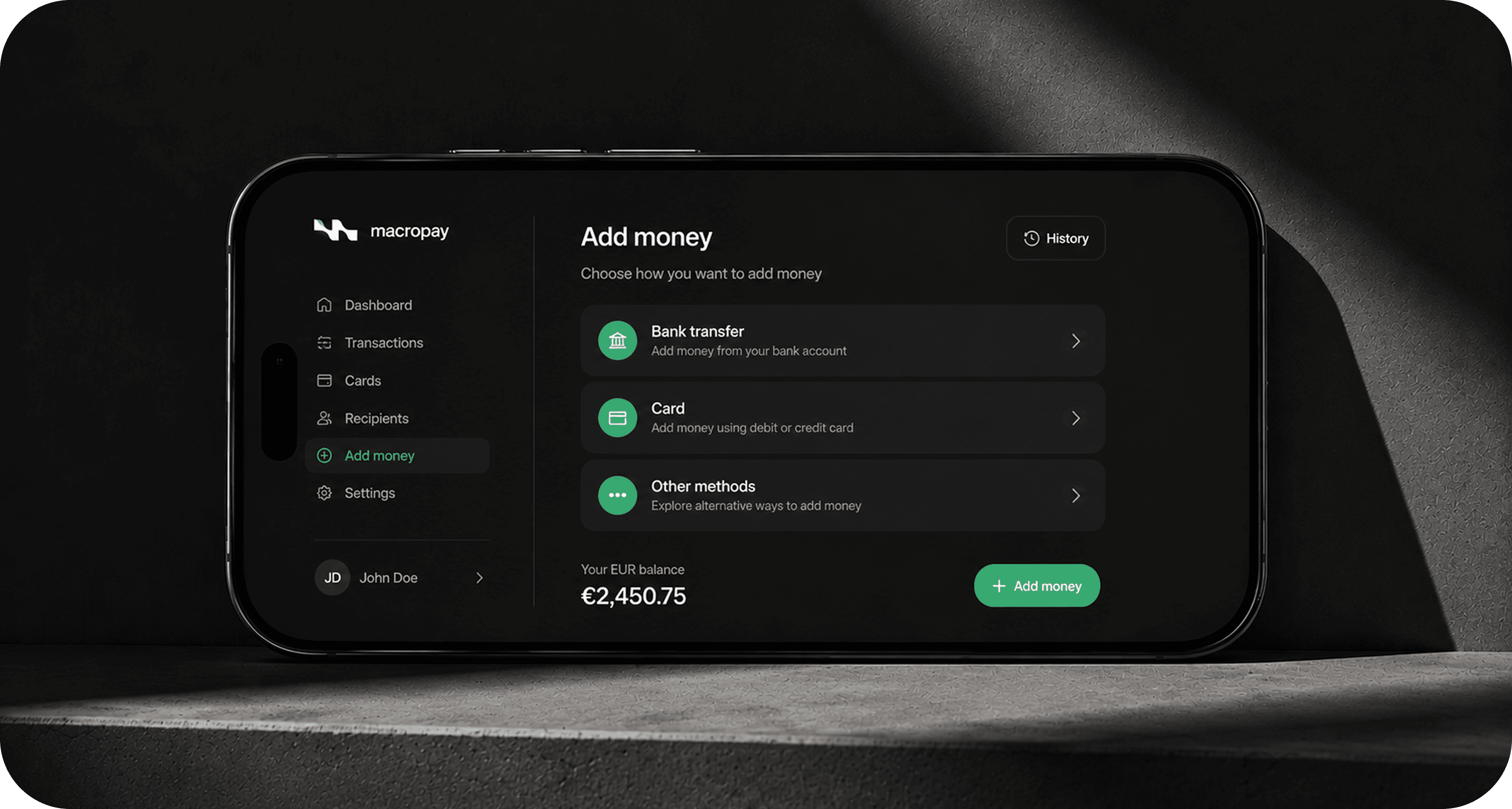 Add money